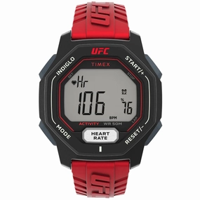 Timex Men's Watch - UFC Spark Heart Rate Digital Dial Red Resin Strap | TW2V84000