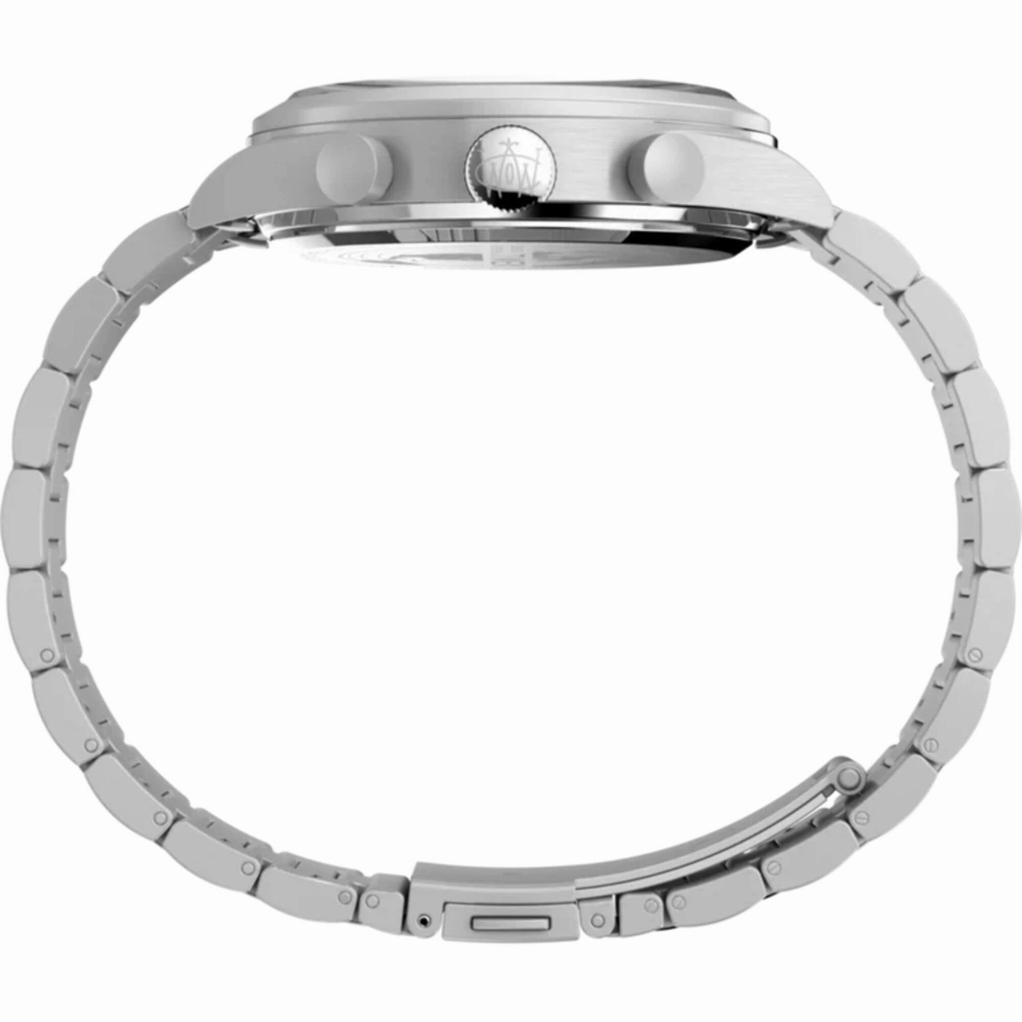 Timex Men's Watch - Waterbury Fly Back Chronograph Silver Steel Bracelet | TW2W47800