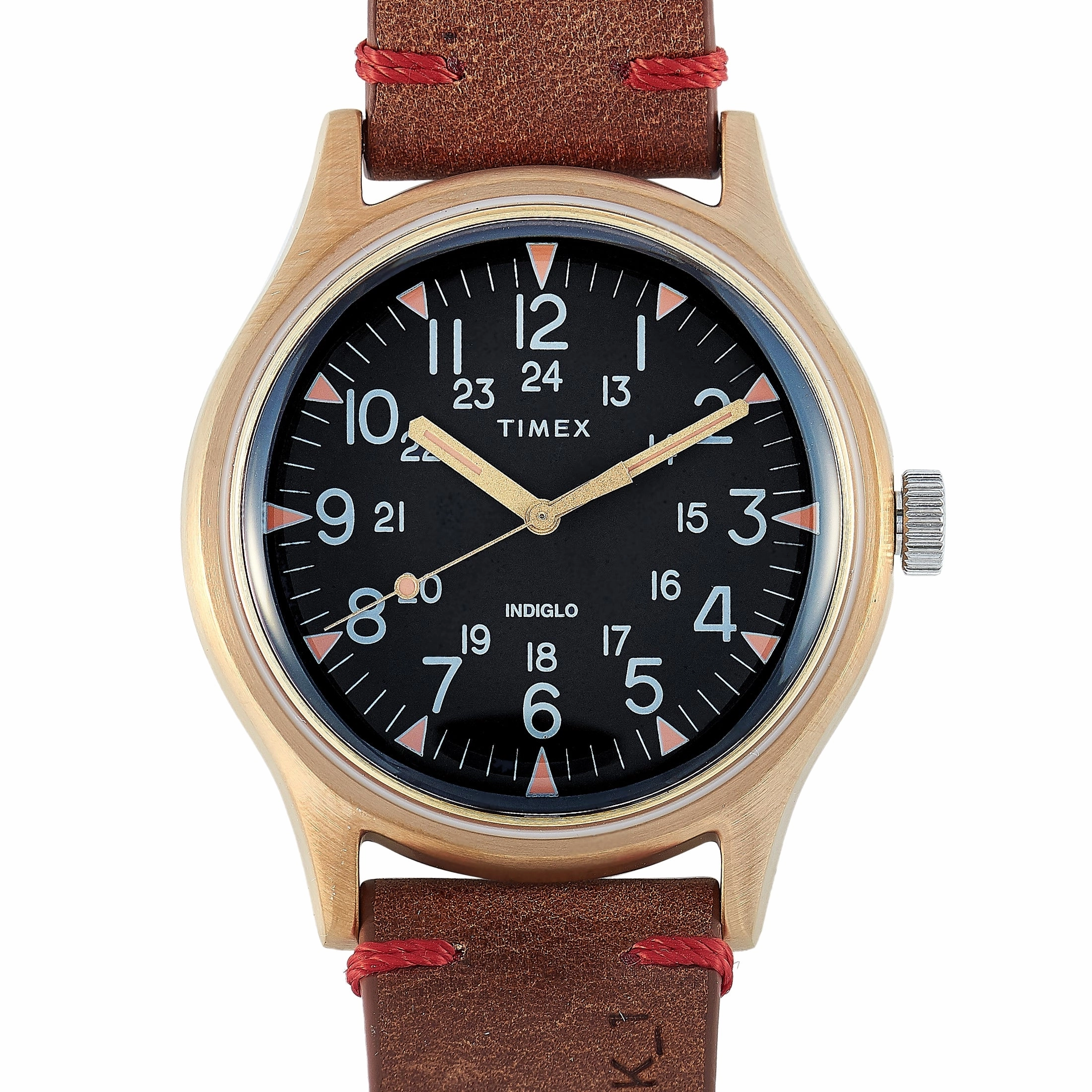 Timex MK1 40 mm 24 Hour Leather Strap Military Watch TW2R96700