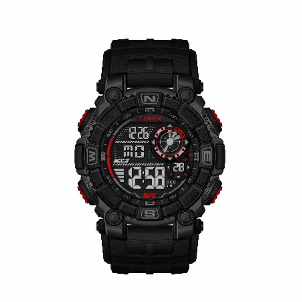 Timex UFC Redemption Digital 53mm Resin Band Watch TW5M53700