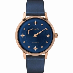 Timex Women's Automatic Watch - Celestial Opulence Blue Dial Strap | TW2T86100VQ