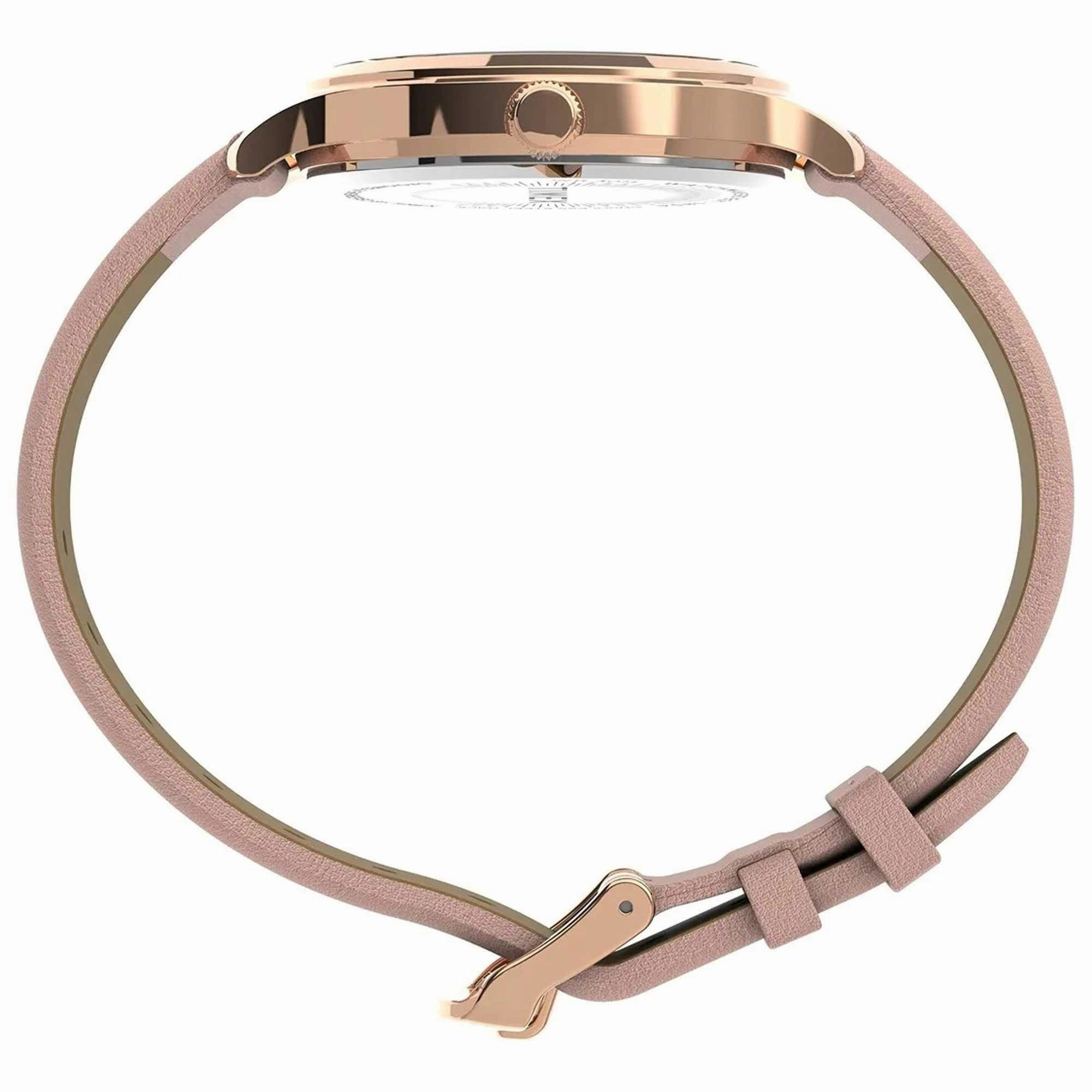 Timex Women's Quartz Watch - Peyton White Dial Genuine Leather Strap | TW2V06700VQ