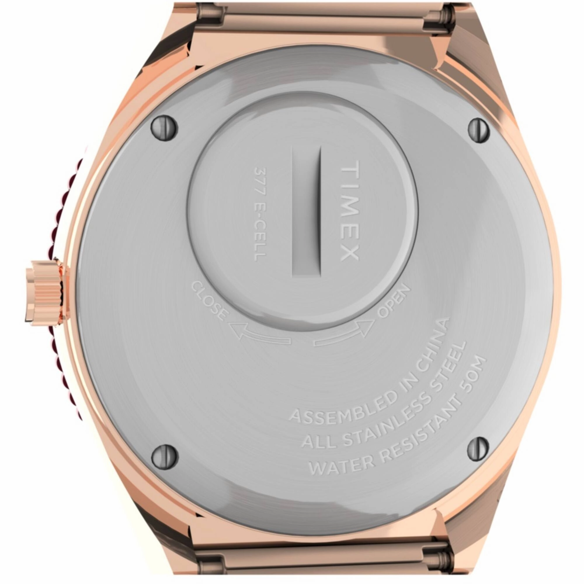 Timex Women's Watch - Q Malibu Rotating Bezel Pink Dial Expansion Bracelet | TW2V38600