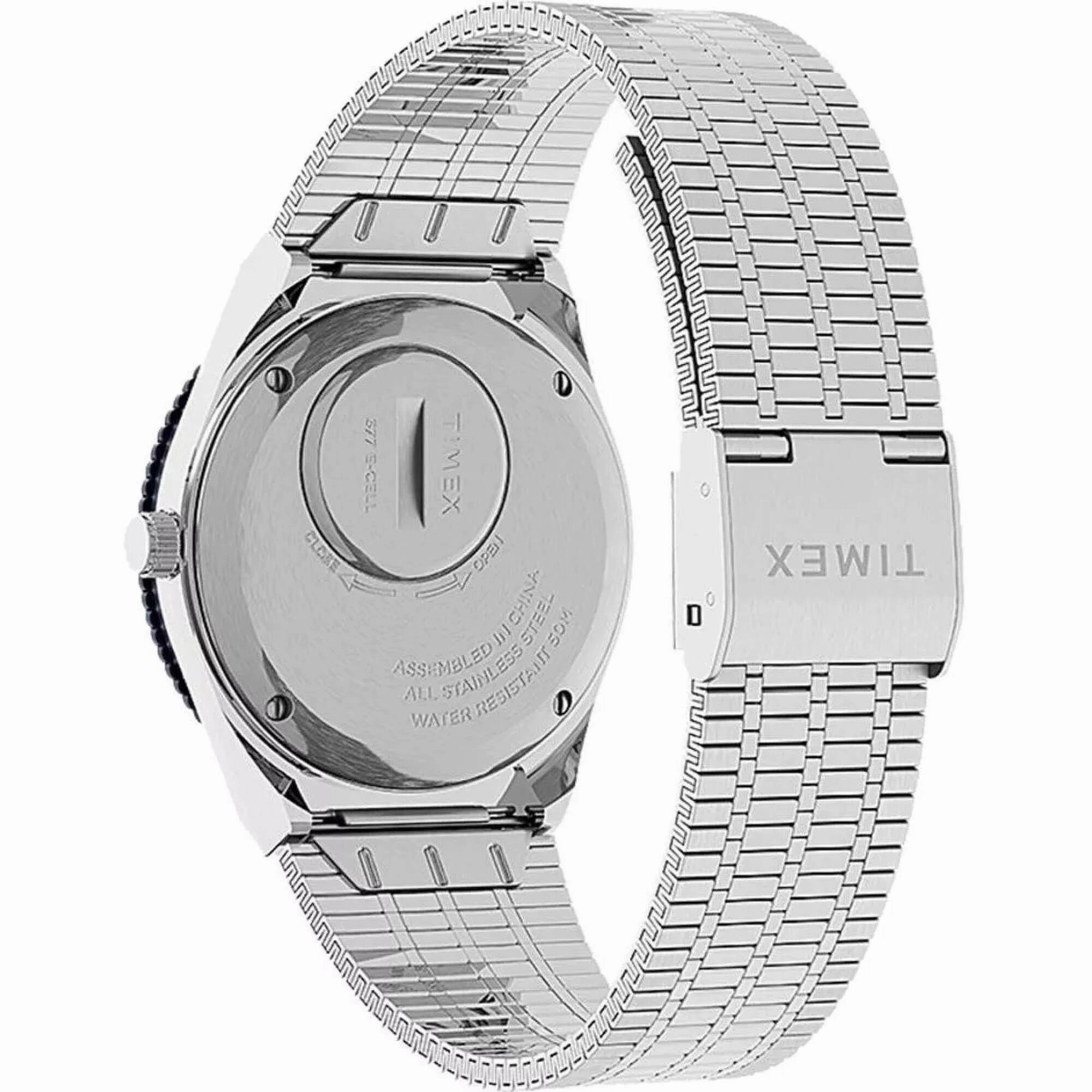 Timex Women's Watch - Q Quartz Blue Dial Stainless Steel Bracelet | TW2U95500