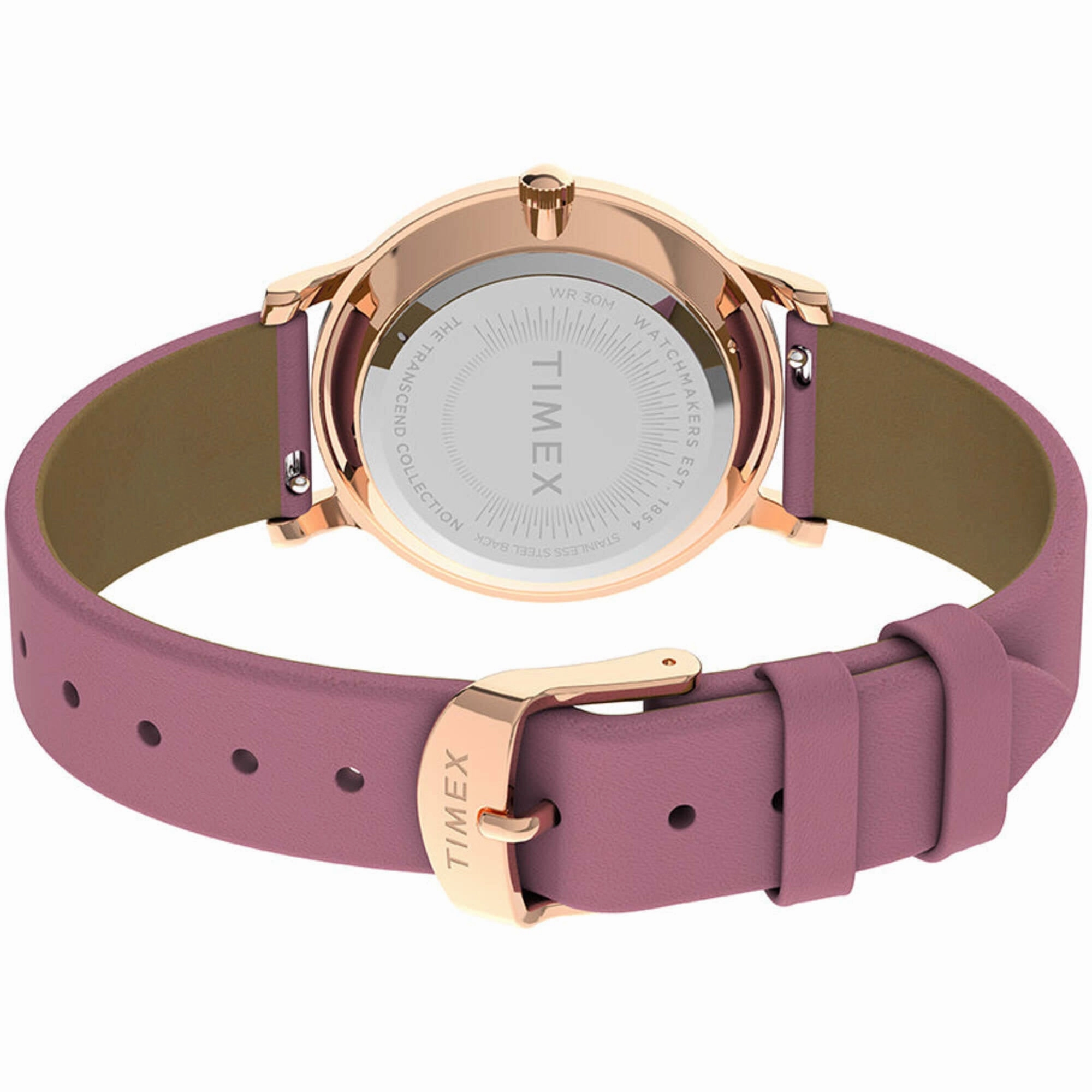 Timex Women's Watch - Transcend Quartz Rose Gold Dial Pink Leather Strap | TW2V66900