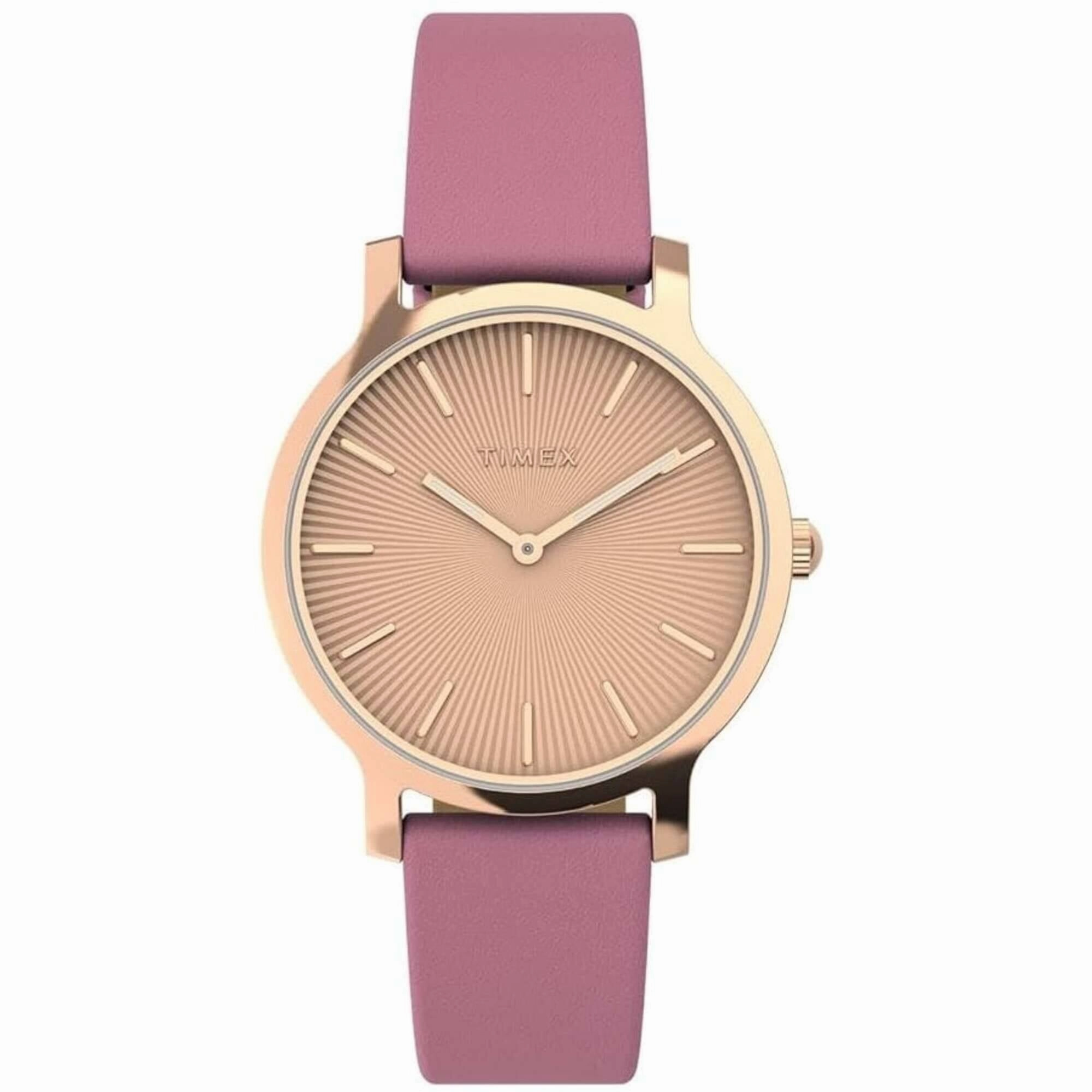 Timex Women's Watch - Transcend Quartz Rose Gold Dial Pink Leather Strap | TW2V66900