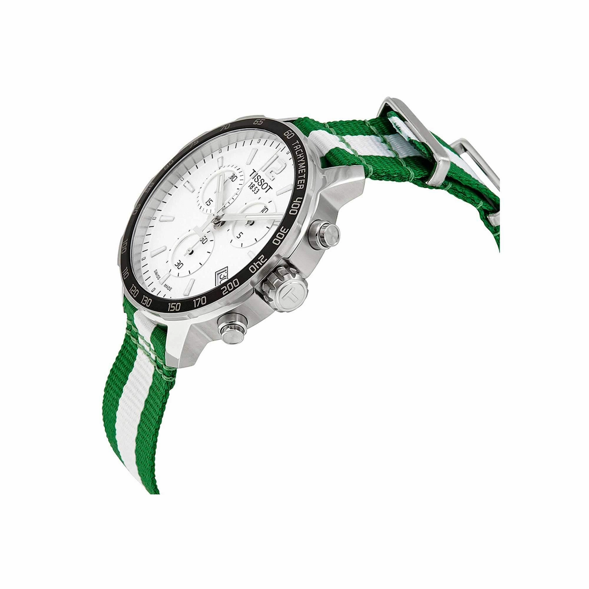 Tissot Men's Chrono Watch - Quickster NBA Boston Celtics Silver Dial | T0954171703717