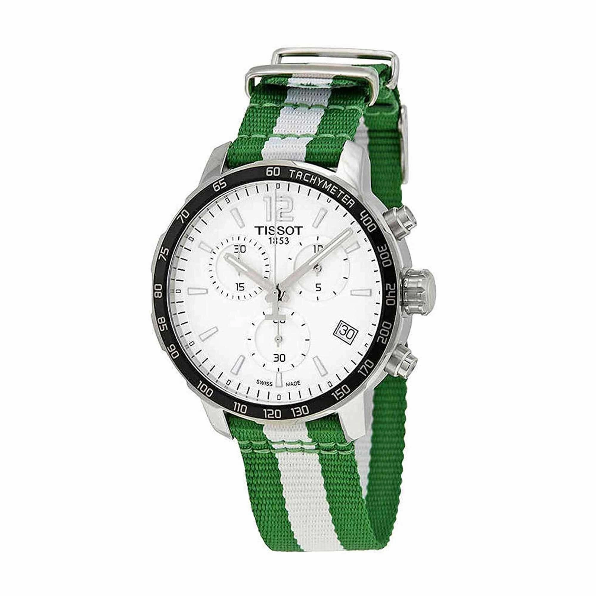 Tissot Men's Chrono Watch - Quickster NBA Boston Celtics Silver Dial | T0954171703717