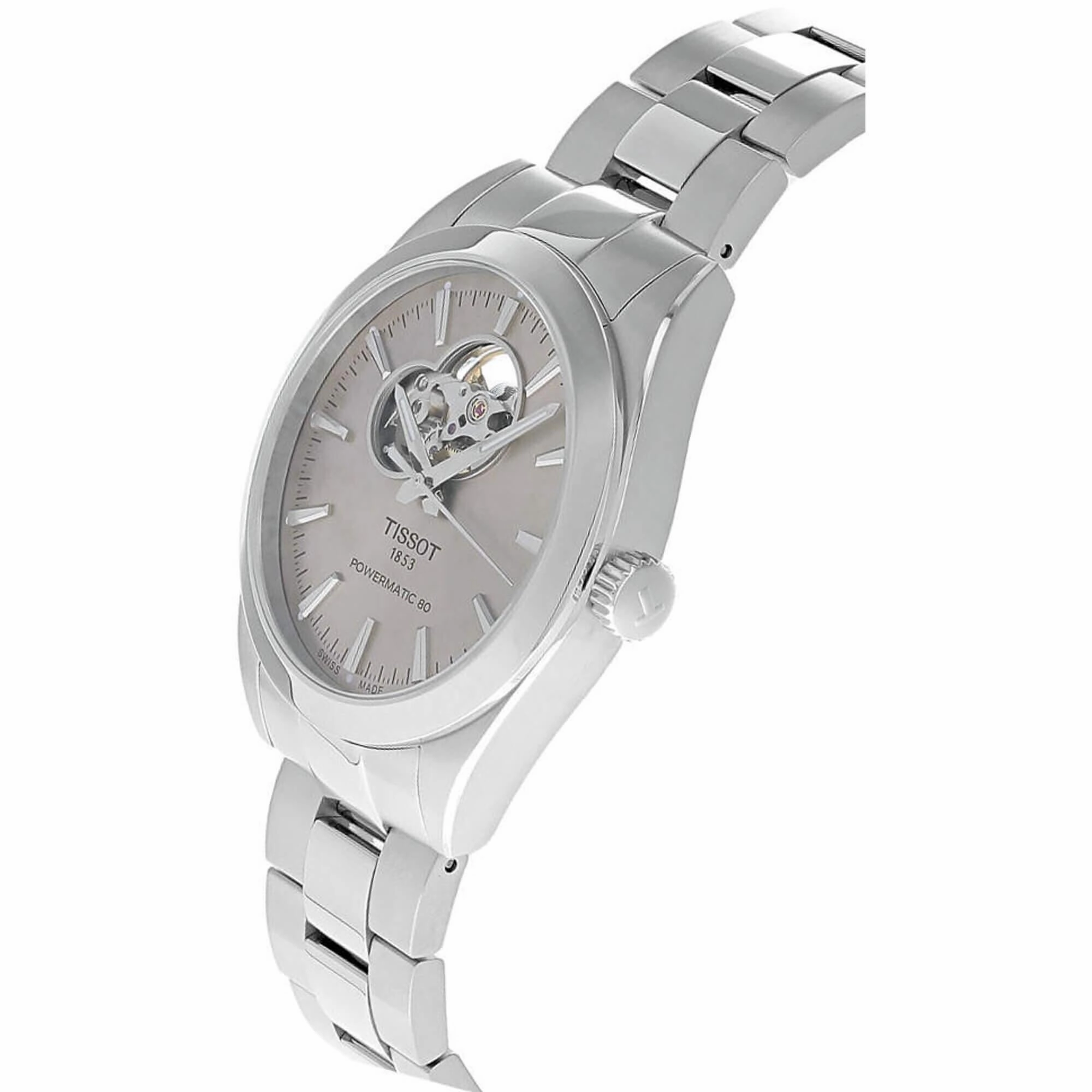 Tissot Men's Watch - Gentleman Powermatic 80 Open Heart Grey Dial | T1274071108100