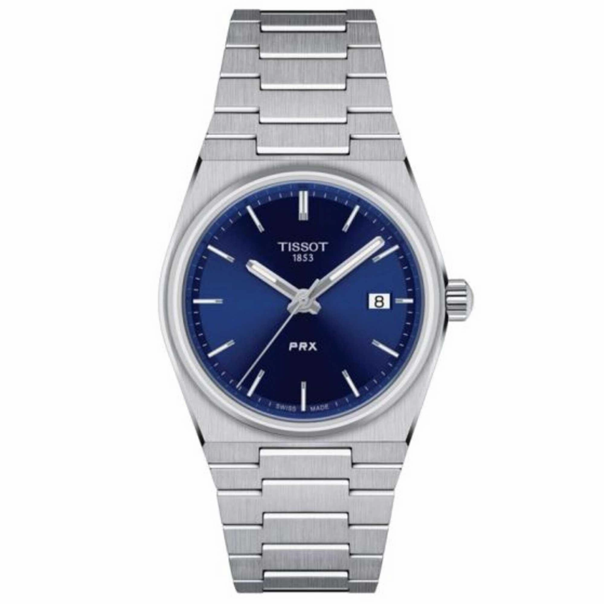 Tissot Men's Watch - PRX Quartz Blue Dial Silver Steel Bracelet | T1372101104100