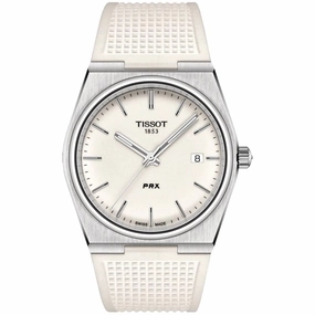 Tissot Men's Watch - PRX Quartz Silver Dial White Rubber Strap | T1374101701100