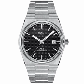 Tissot PRX Powermatic 80 Black Dial Silver Stainless Steel Strap Men Watch T1372071105100