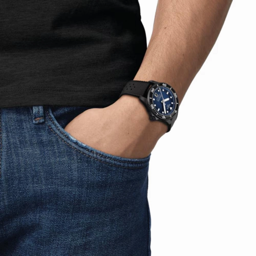 Tissot Seastar 1000 Powermatic 80 Black Rubber Strap Men's Watch T1208073704100