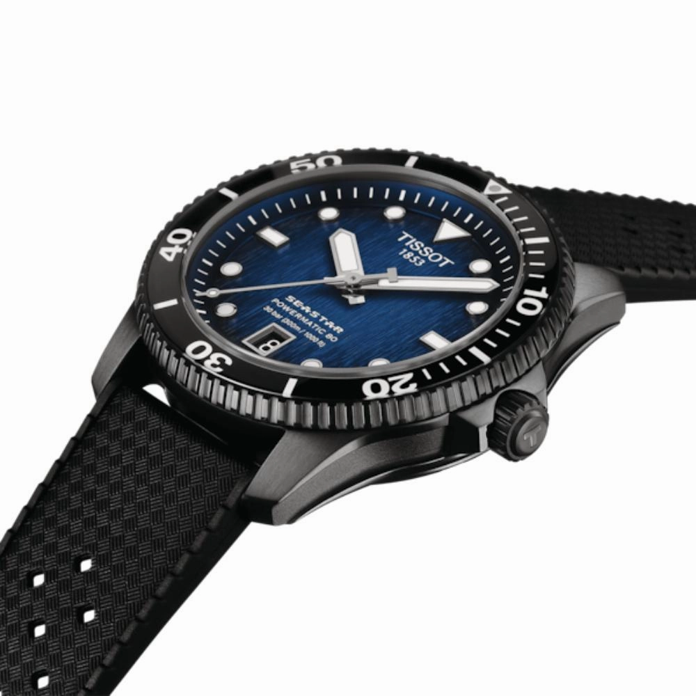 Tissot Seastar 1000 Powermatic 80 Black Rubber Strap Men's Watch T1208073704100