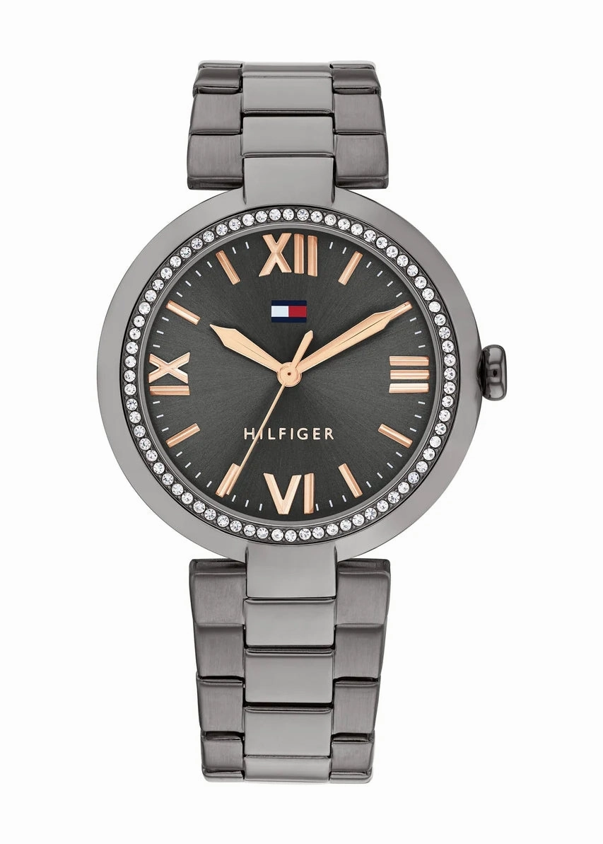 TOMMY HILFIGER ALICE GREY SUNRAY DIAL GUNMETAL BRACELET 1782630
