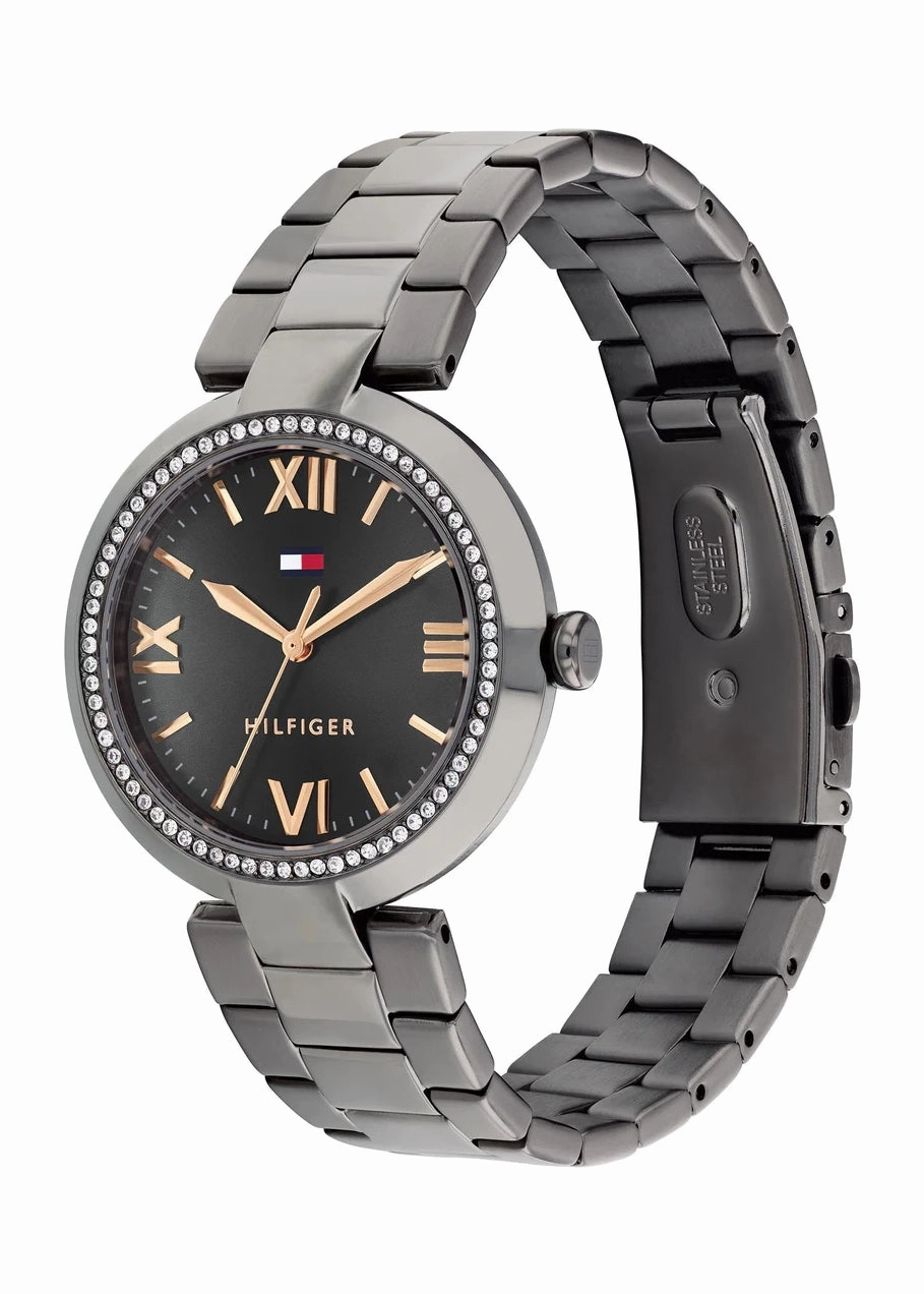 TOMMY HILFIGER ALICE GREY SUNRAY DIAL GUNMETAL BRACELET 1782630