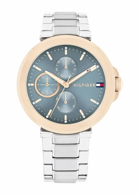 TOMMY HILFIGER LORI BLUE DIAL ROSE GOLD STAINLESS BRACLET 1782754