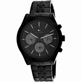 Tommy Hilfiger Men's Watch - Ashton Black Dial Plated Steel Bracelet | 1791738