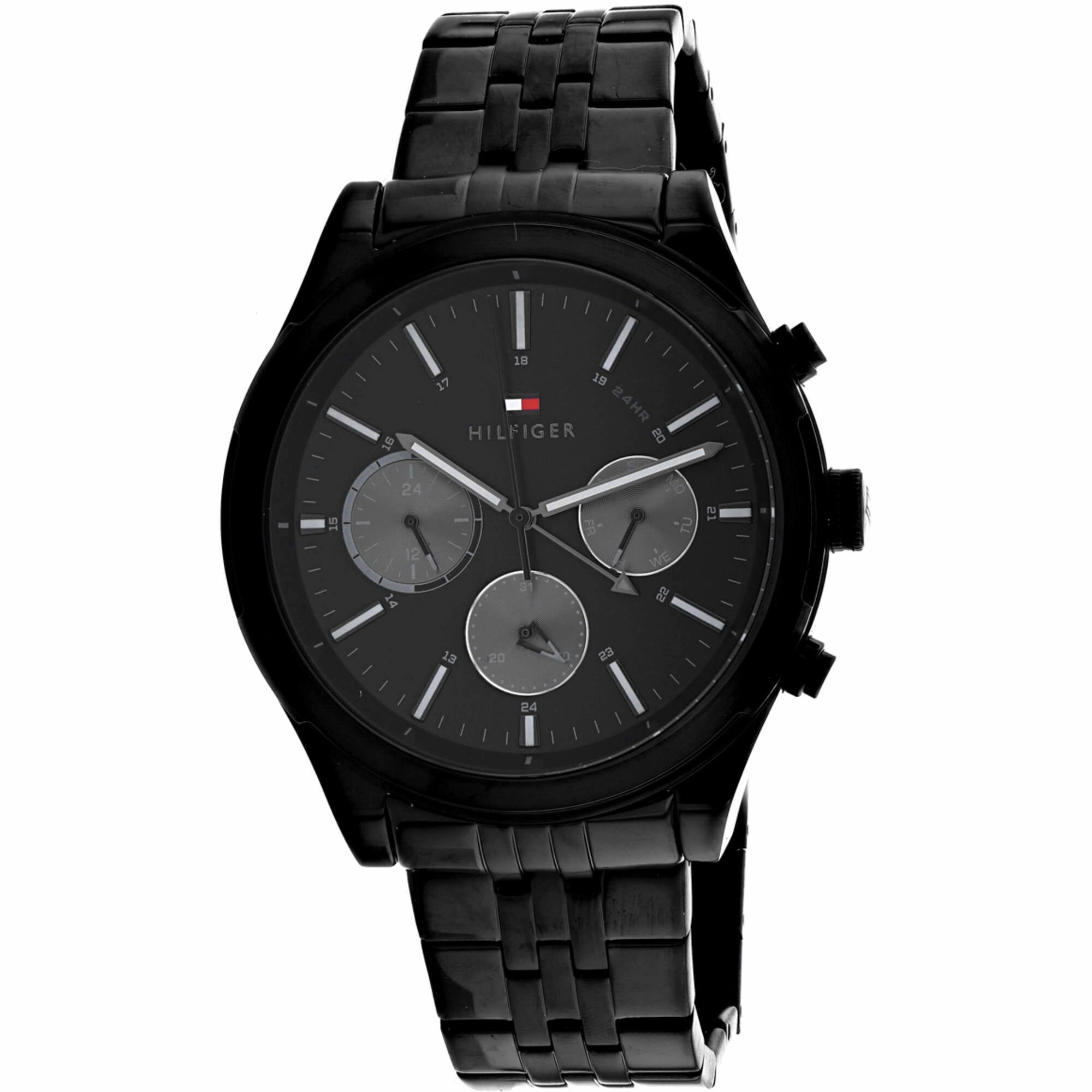 Tommy Hilfiger Men's Watch - Ashton Black Dial Plated Steel Bracelet | 1791738