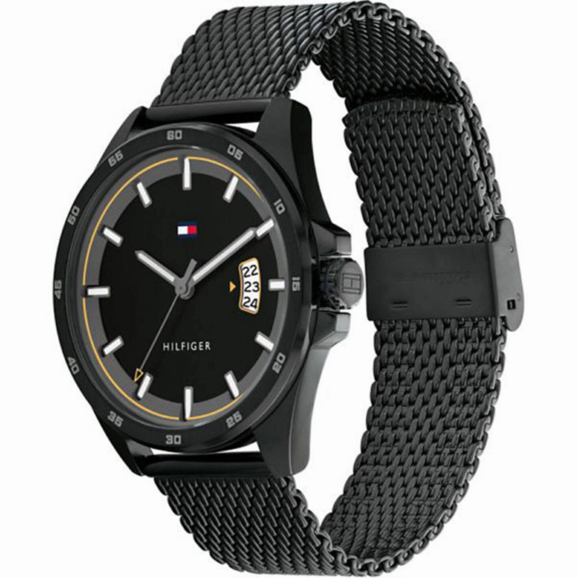 Tommy Hilfiger Men's Watch - Carter Black Dial Steel Mesh Bracelet Quartz | 1791913