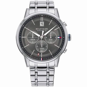 Tommy Hilfiger Men's Watch - Kyle Grey Dial Silver Steel Bracelet Quartz | 1791632