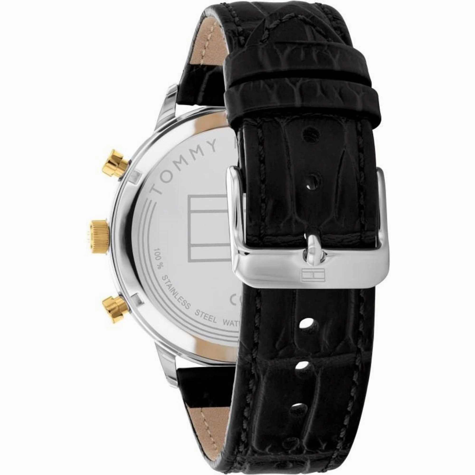 Tommy Hilfiger Men's Watch - Leonard Date Display Black Dial Leather Strap | 1791986