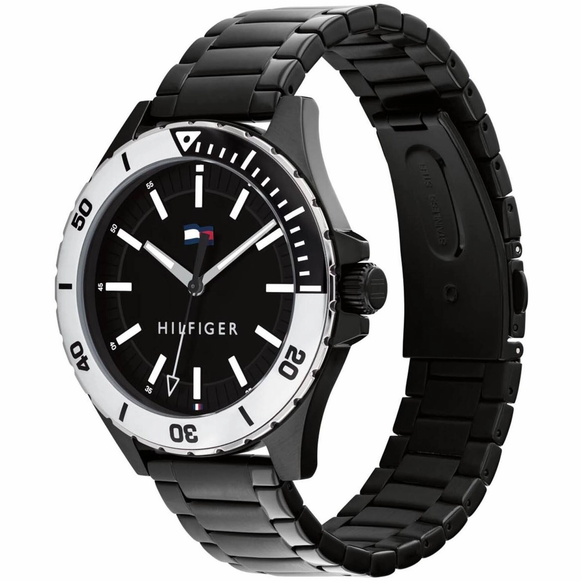 Tommy Hilfiger Men's Watch - Logan Black Dial Stainless Steel Bracelet | 1792014