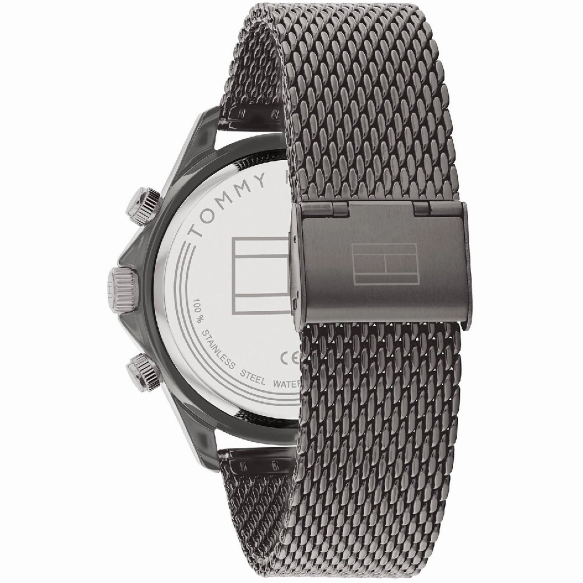 Tommy Hilfiger Men's Watch - Miles Grey and Black Dial Steel Mesh Bracelet | 1792019
