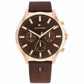 Tommy Hilfiger Men's Watch - Ryder Day-Date Brown Genuine Leather Strap | 1710497