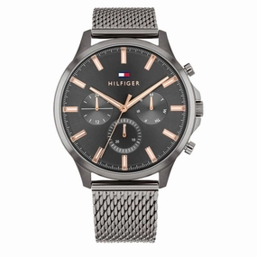 Tommy Hilfiger Men's Watch - Ryder Day-Date Gunmetal Dial Mesh Bracelet | 1710500