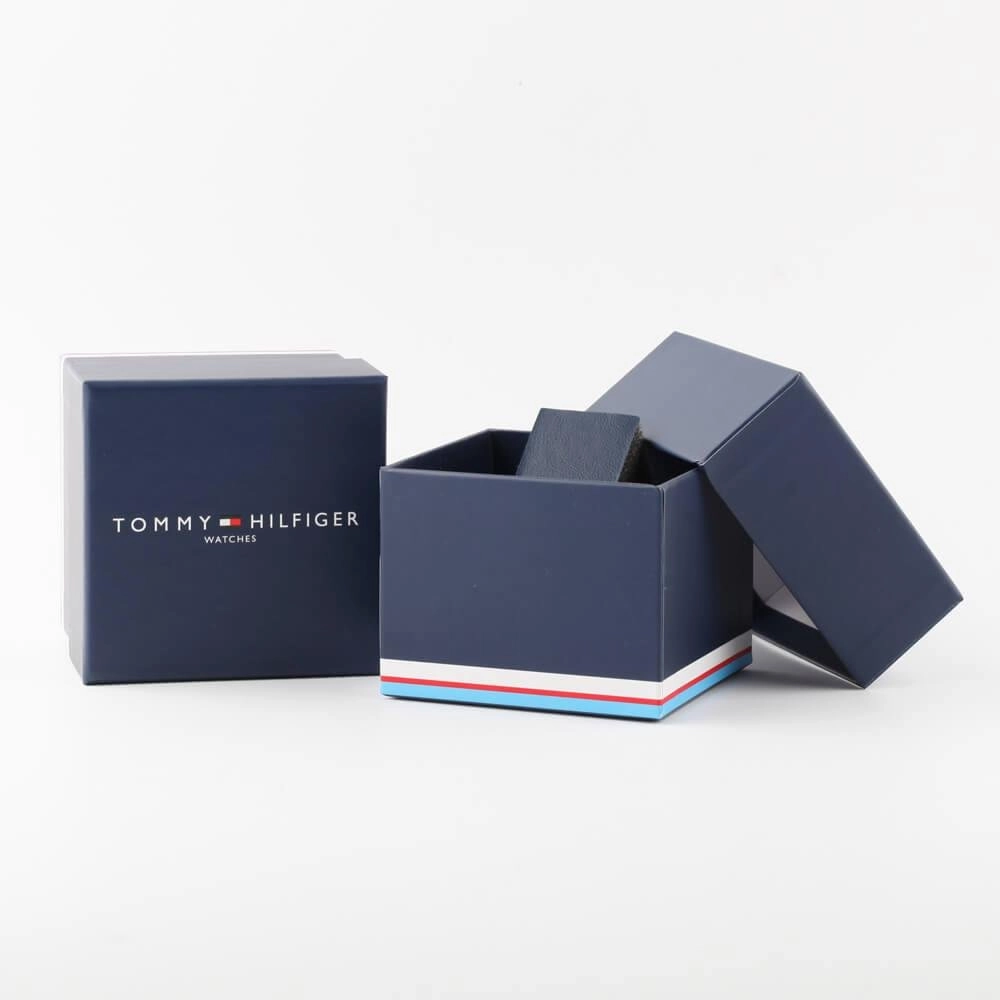 TOMMY HILFIGER TH85 CHRONO BLACK DIAL STEEL WATCH 1792156
