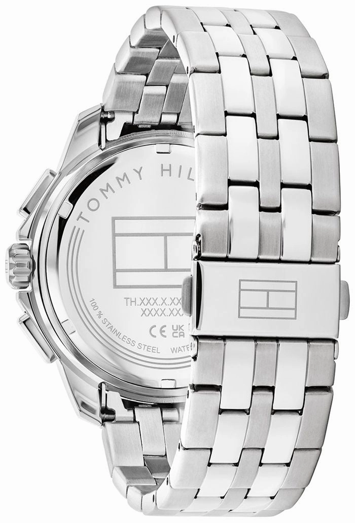 TOMMY HILFIGER WALKER BLACK DIAL STEEL WATCH 1710620