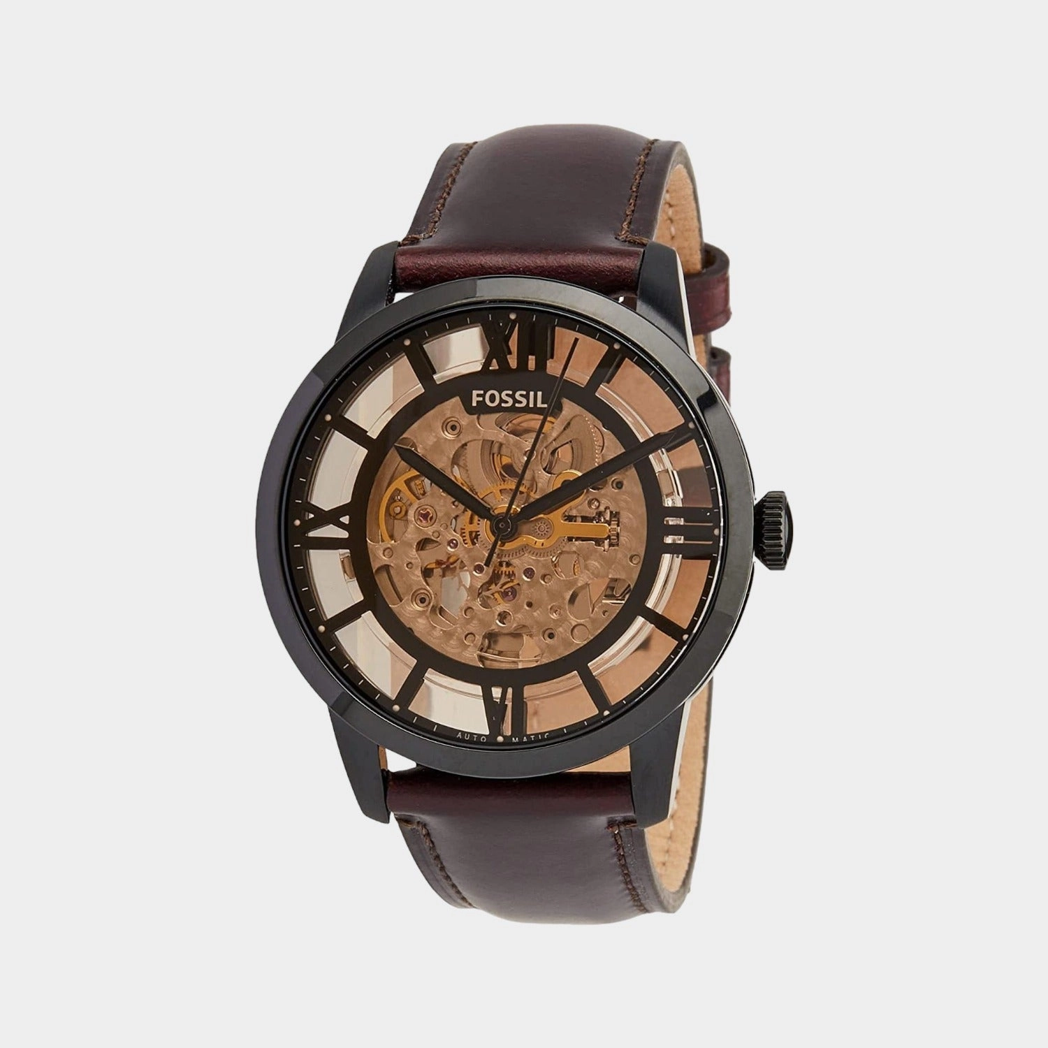 Townsman Men Automatic Dark Brown Dial Analog Leather Watch ME3098