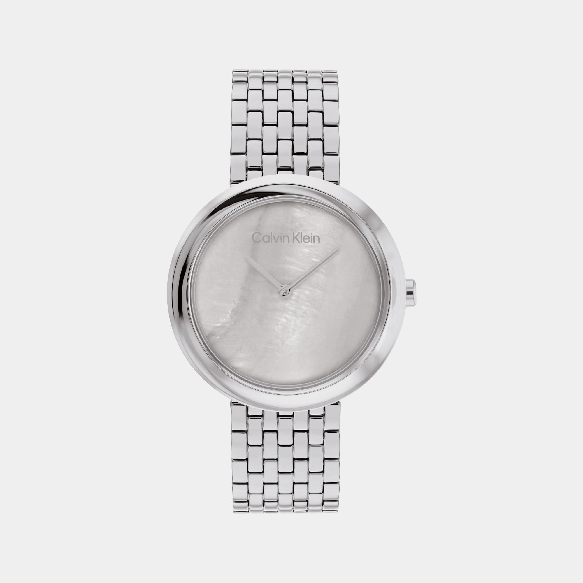Twisted Bezel Women's Mother Of Pearl Analog Stainless Steel Watch 25200320