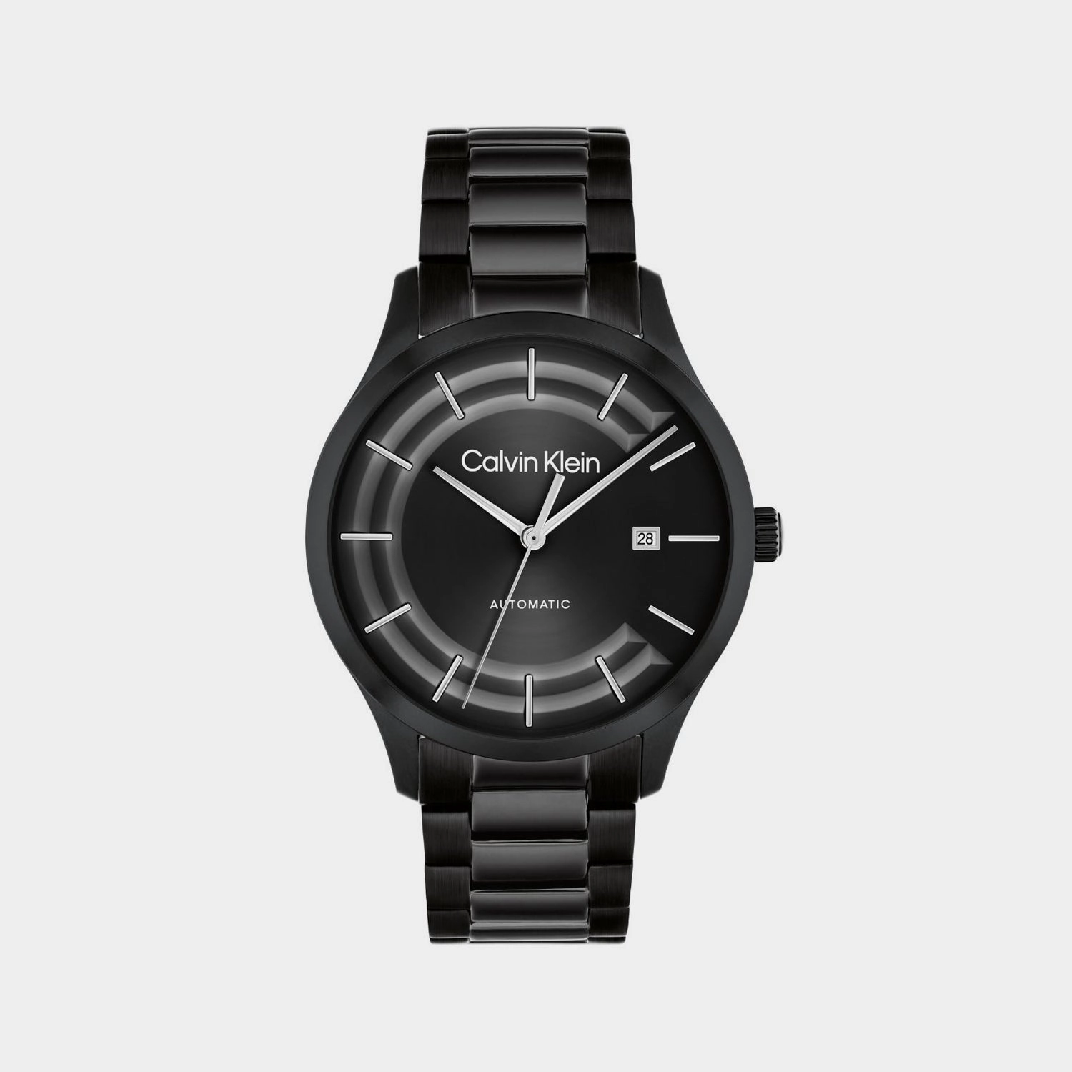 Unisex Automatic Black Dial Analog Stainless Steel Watch 25300023