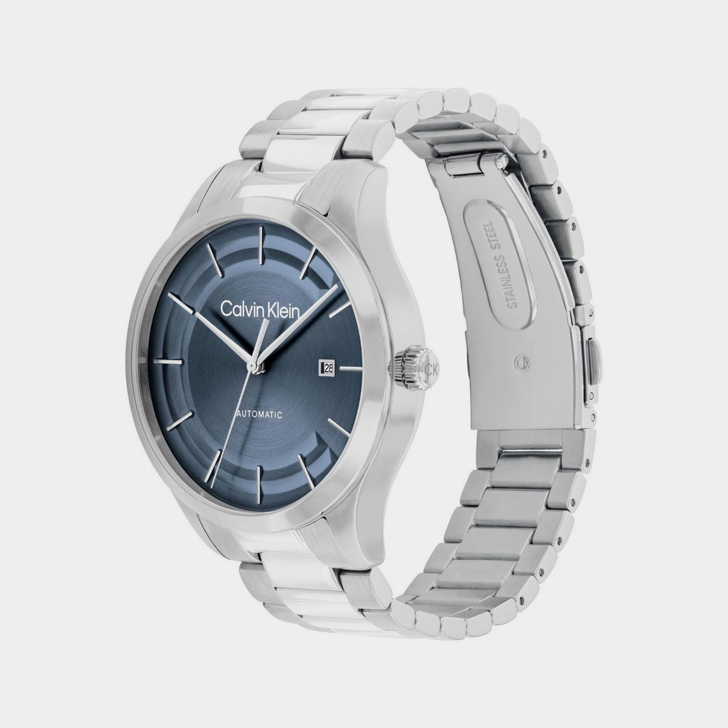 Unisex Automatic Blue Dial Analog Stainless Steel Watch 25300020
