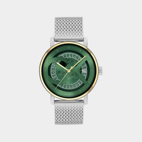 Unisex Automatic Green Dial Analog Stainless Steel Watch 25300005