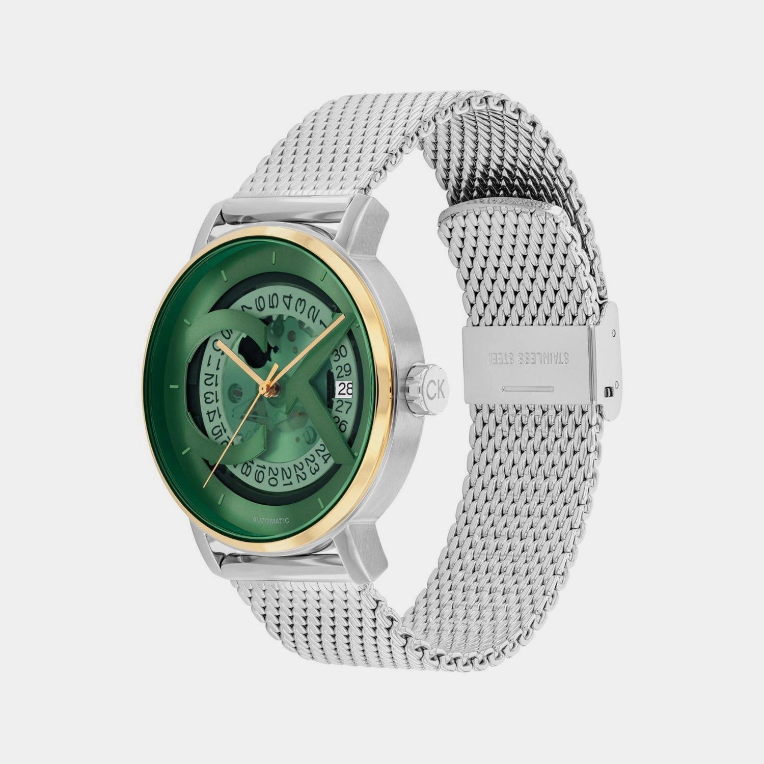 Unisex Automatic Green Dial Analog Stainless Steel Watch 25300005