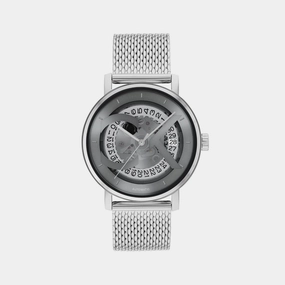 Unisex Automatic Grey Dial Analog Stainless Steel Watch 25300004