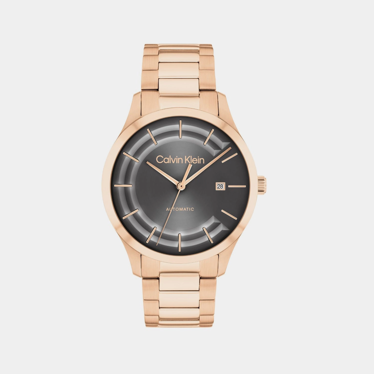 Unisex Automatic Grey Dial Analog Stainless Steel Watch 25300025