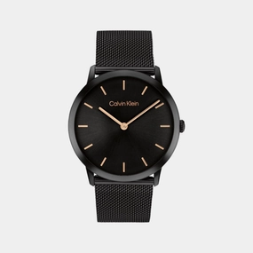 Unisex Quartz Analog Black Dial Mesh Watch 25300002