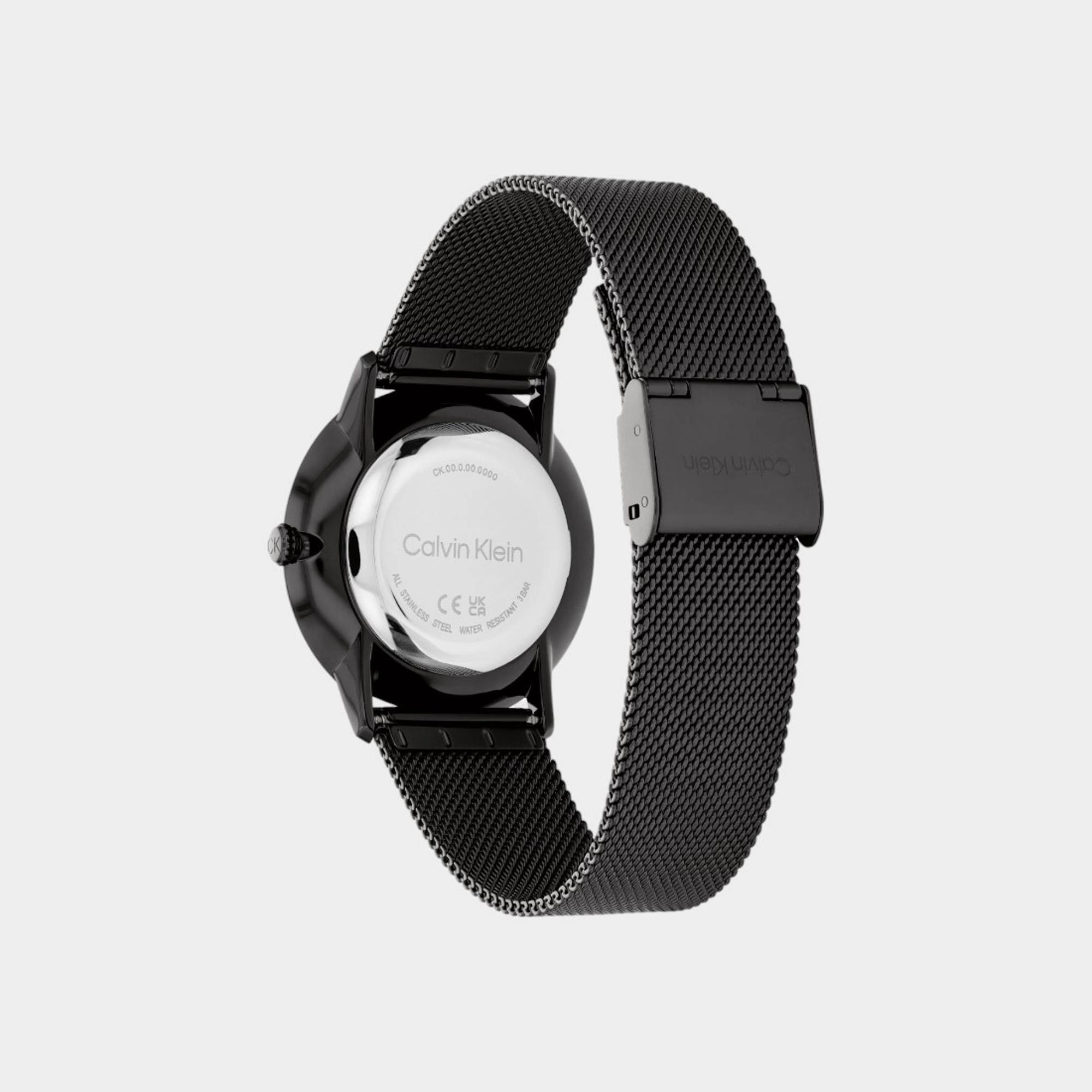Unisex Quartz Analog Black Dial Mesh Watch 25300002