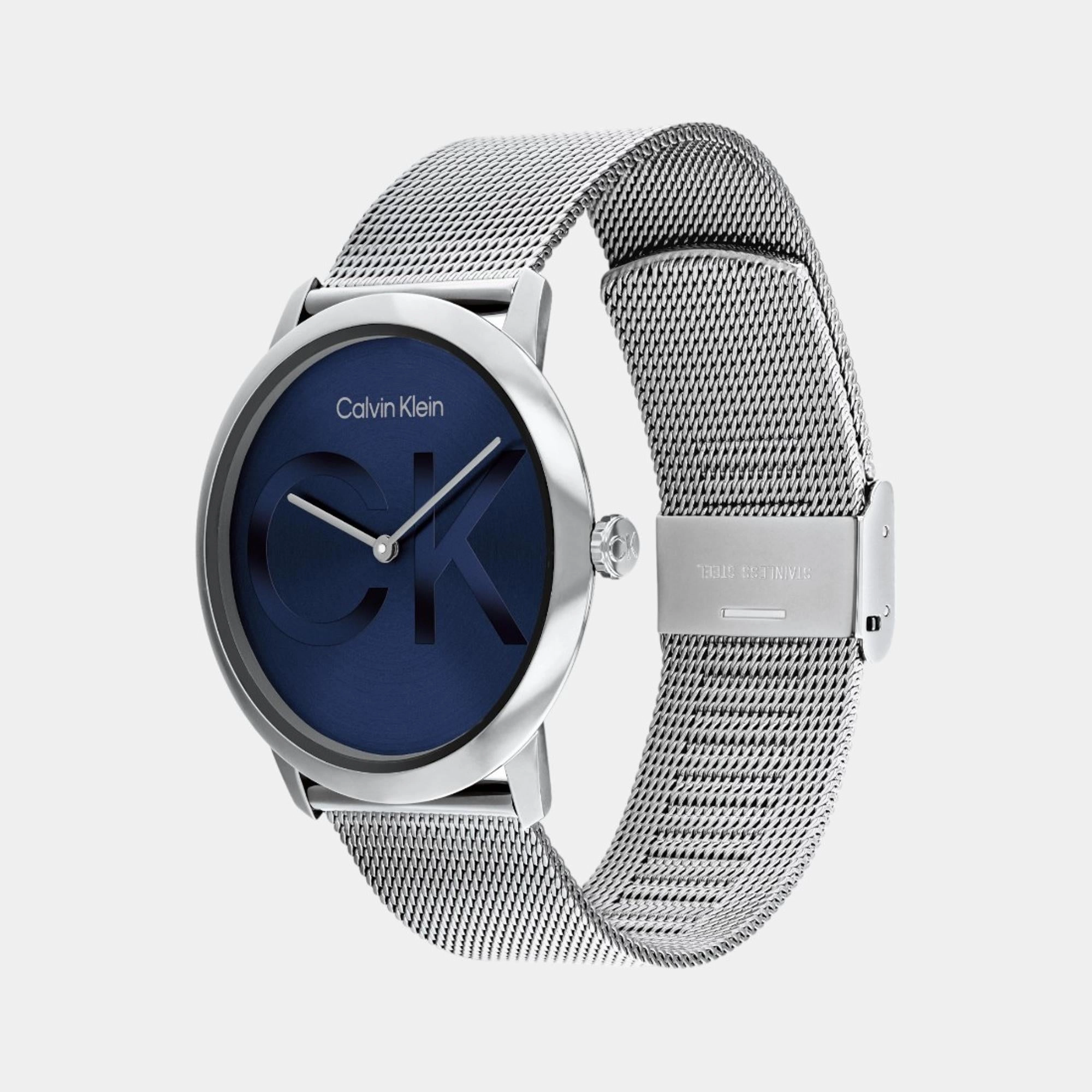 Unisex Quartz Analog Blue Dial Mesh Watch 25300010