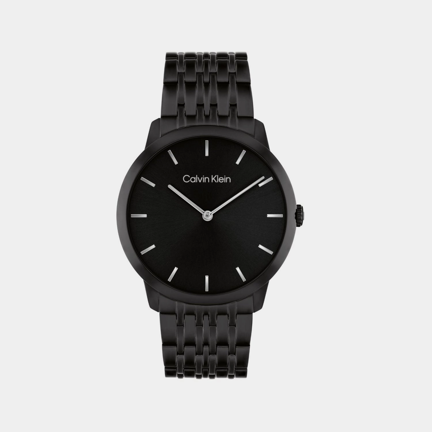 Unisex Quartz Black Dial Analog Stainless Steel Watch 25300008