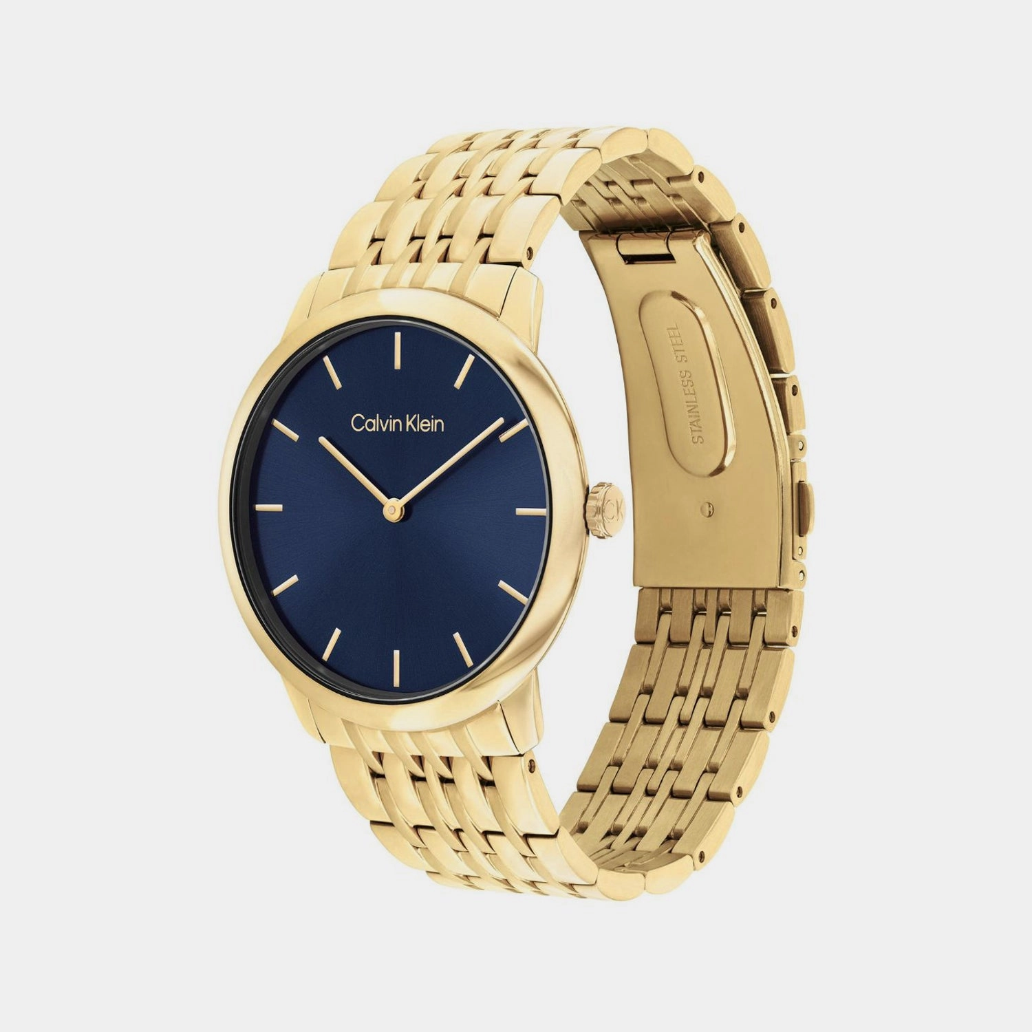 Unisex Quartz Blue Dial Analog Stainless Steel Watch 25300007