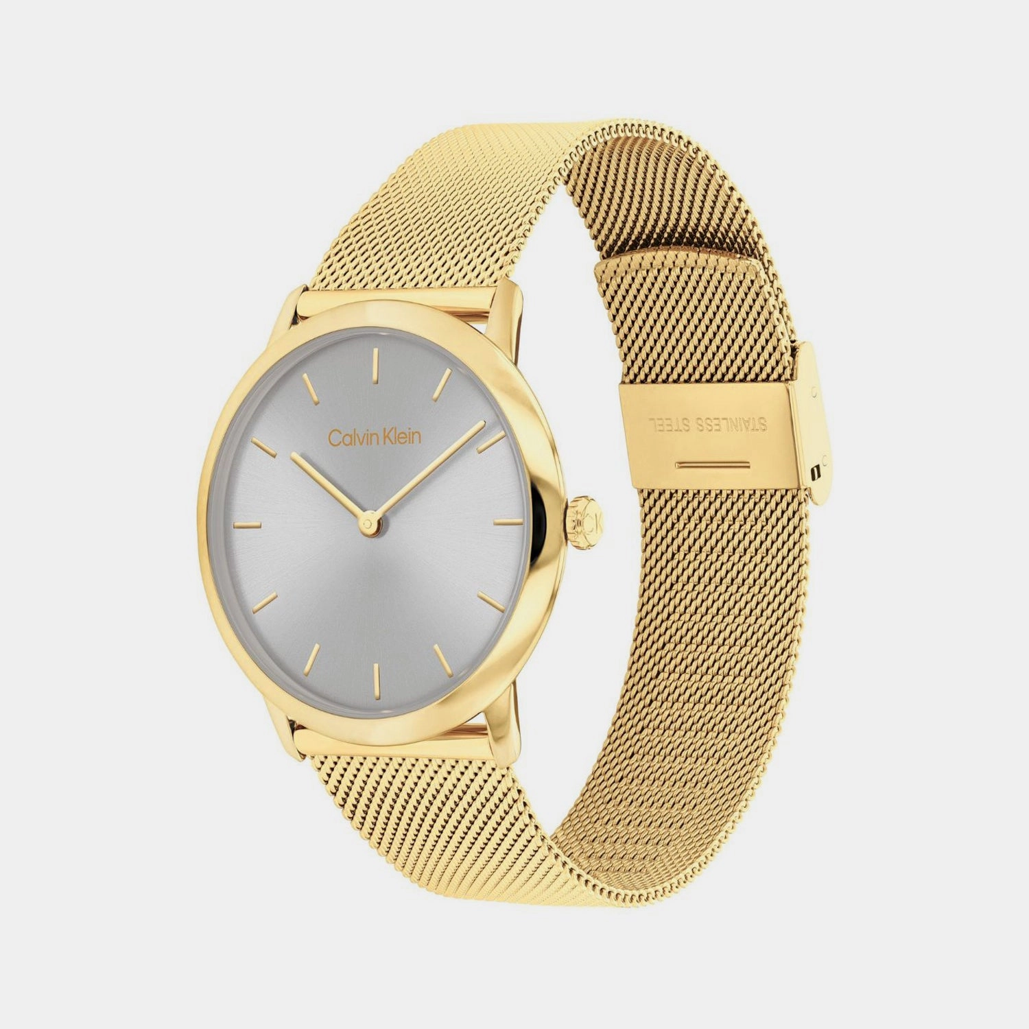 Unisex Quartz Grey Dial Analog Stainless Steel Watch 25300003