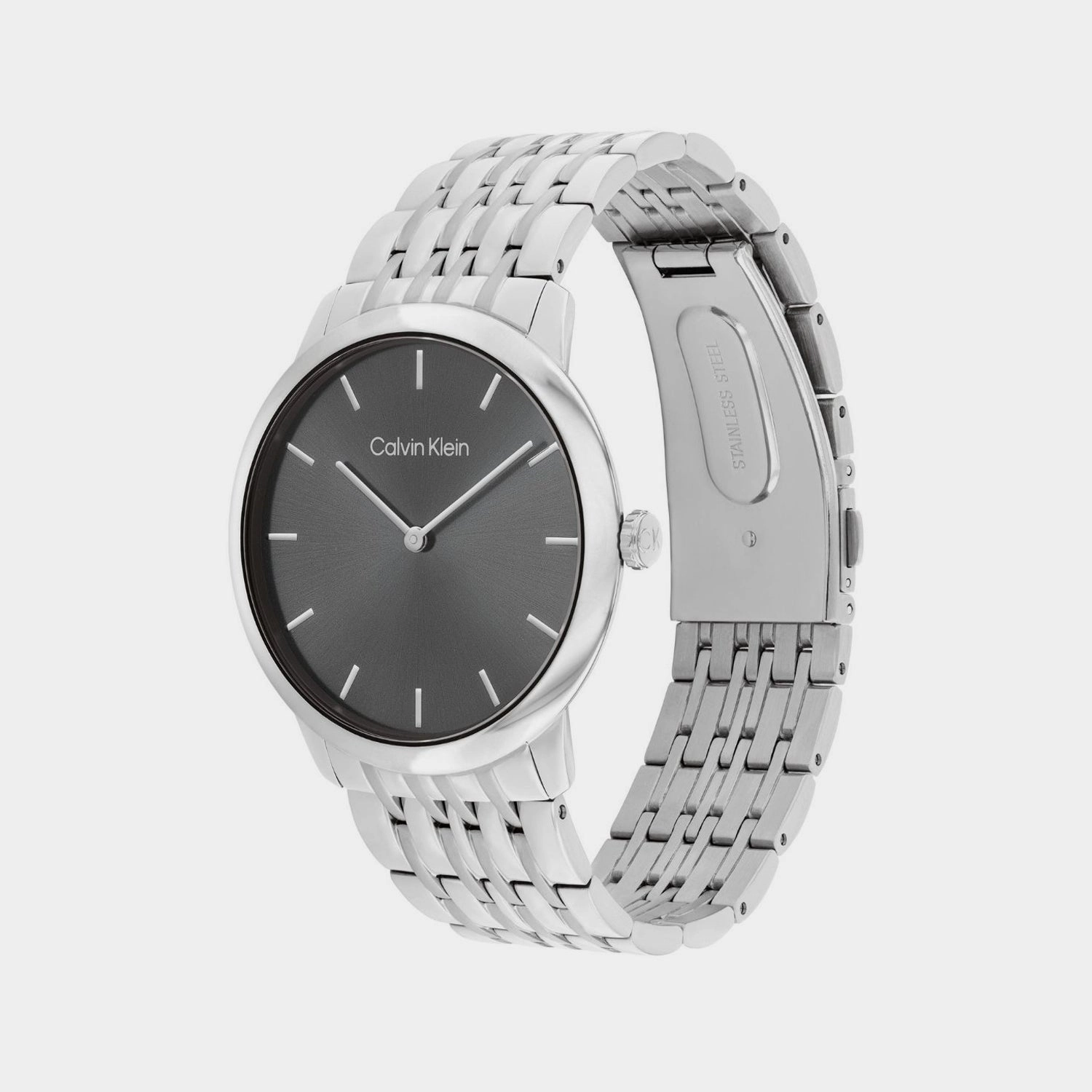 Unisex Quartz Grey Dial Analog Stainless Steel Watch 25300006