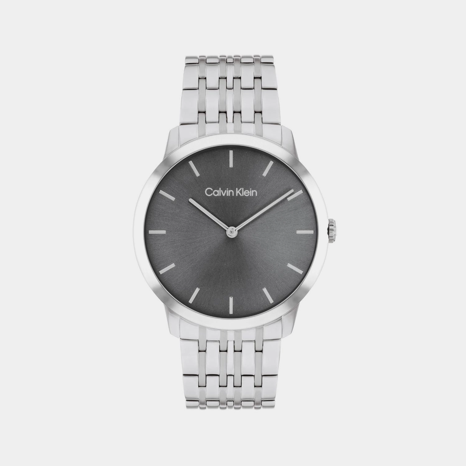 Unisex Quartz Grey Dial Analog Stainless Steel Watch 25300006