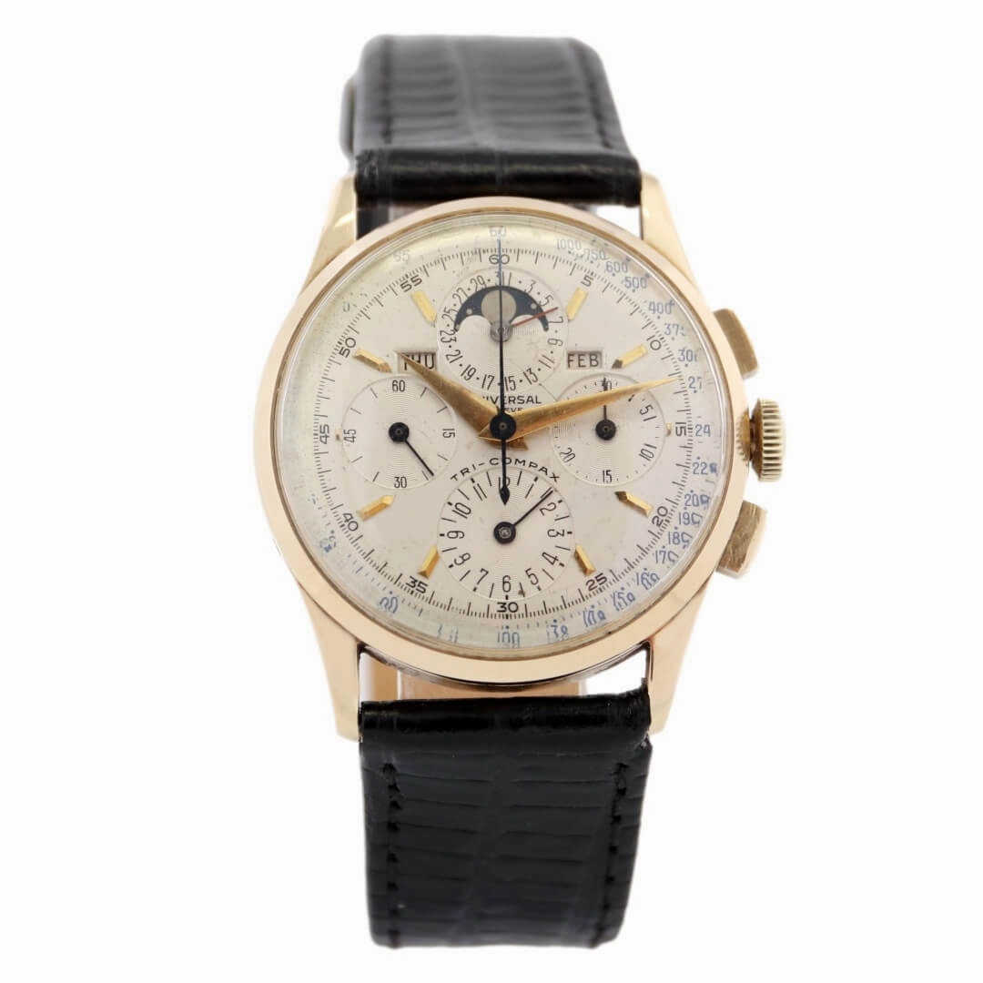 Universal Geneve Tri-Compax 52218, 14k Gold, 1940's