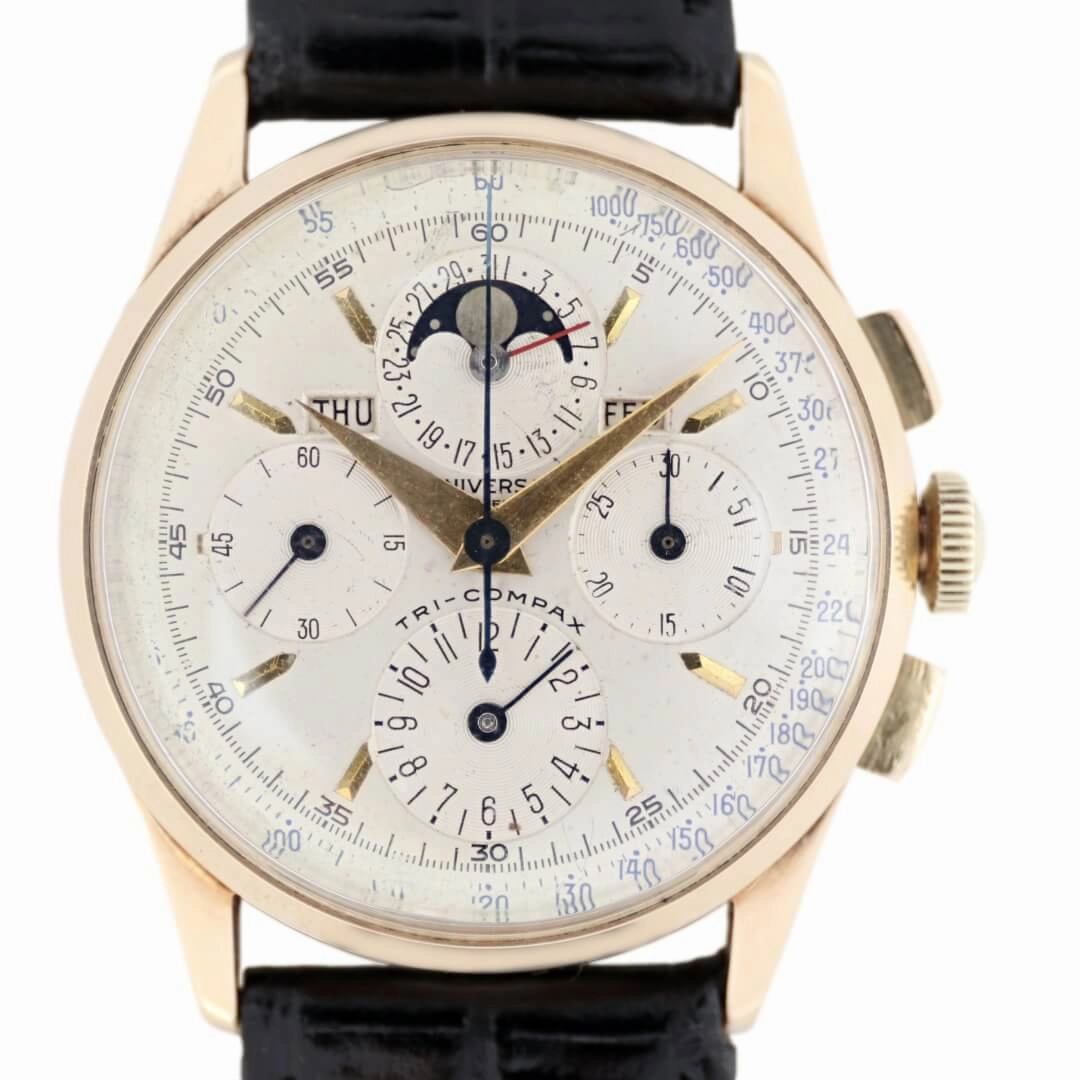 Universal Geneve Tri-Compax 52218, 14k Gold, 1940's
